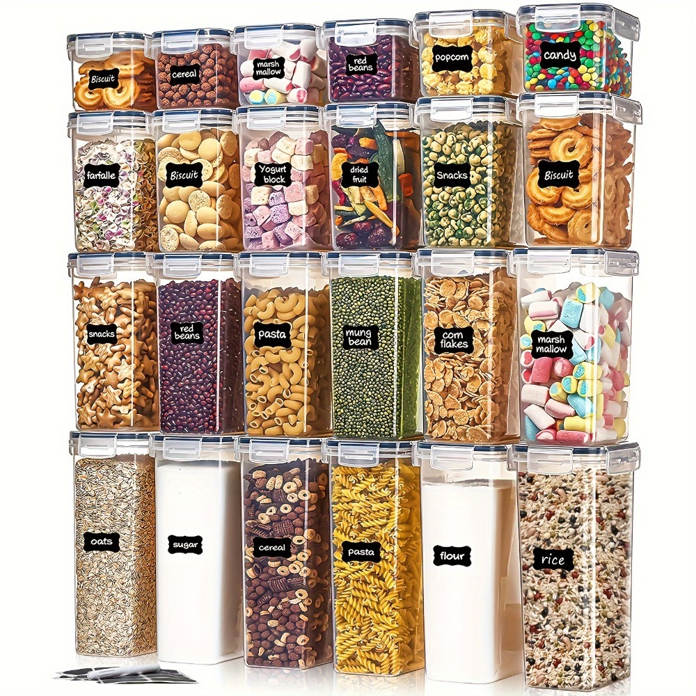 Food Storage Cupboard - 24Pcs Food Storage Containers 12 Boxes