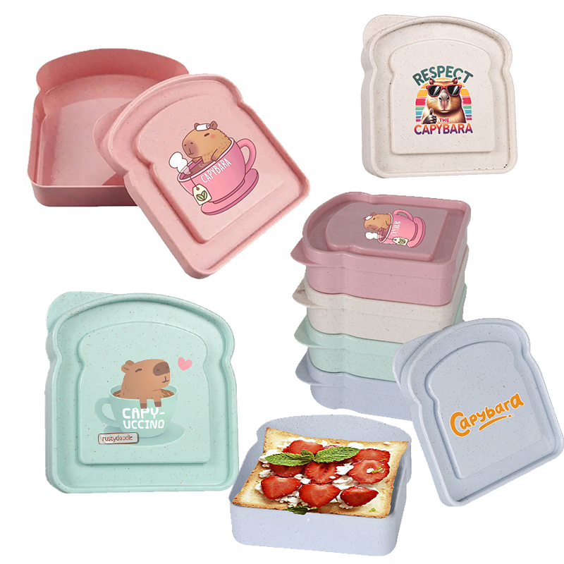 Food Storage Plastic Containers With Lids - Capybara Sandwich Food Storage Case Container