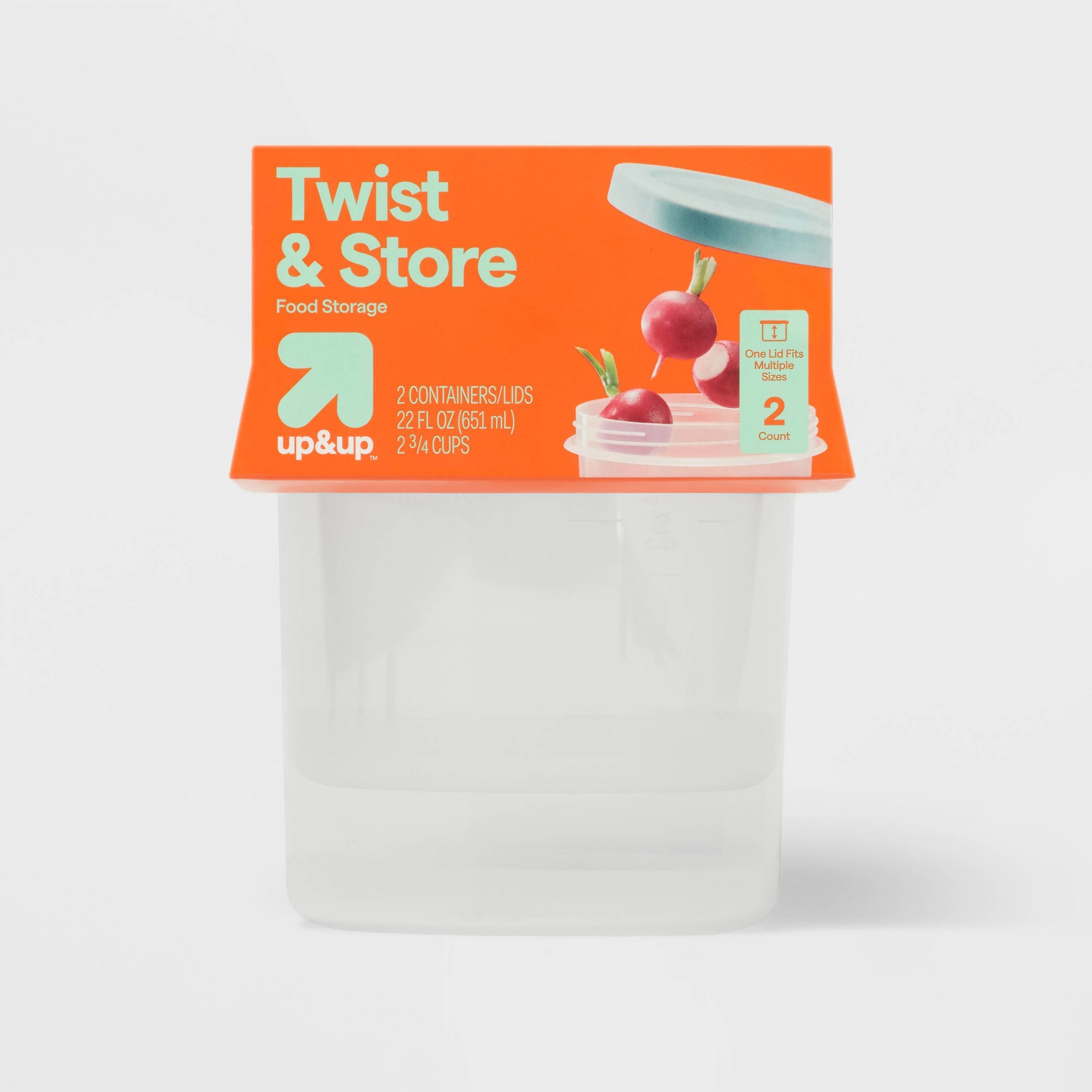 Food Storage Jars - 2ct Large Round Twist Food Storage