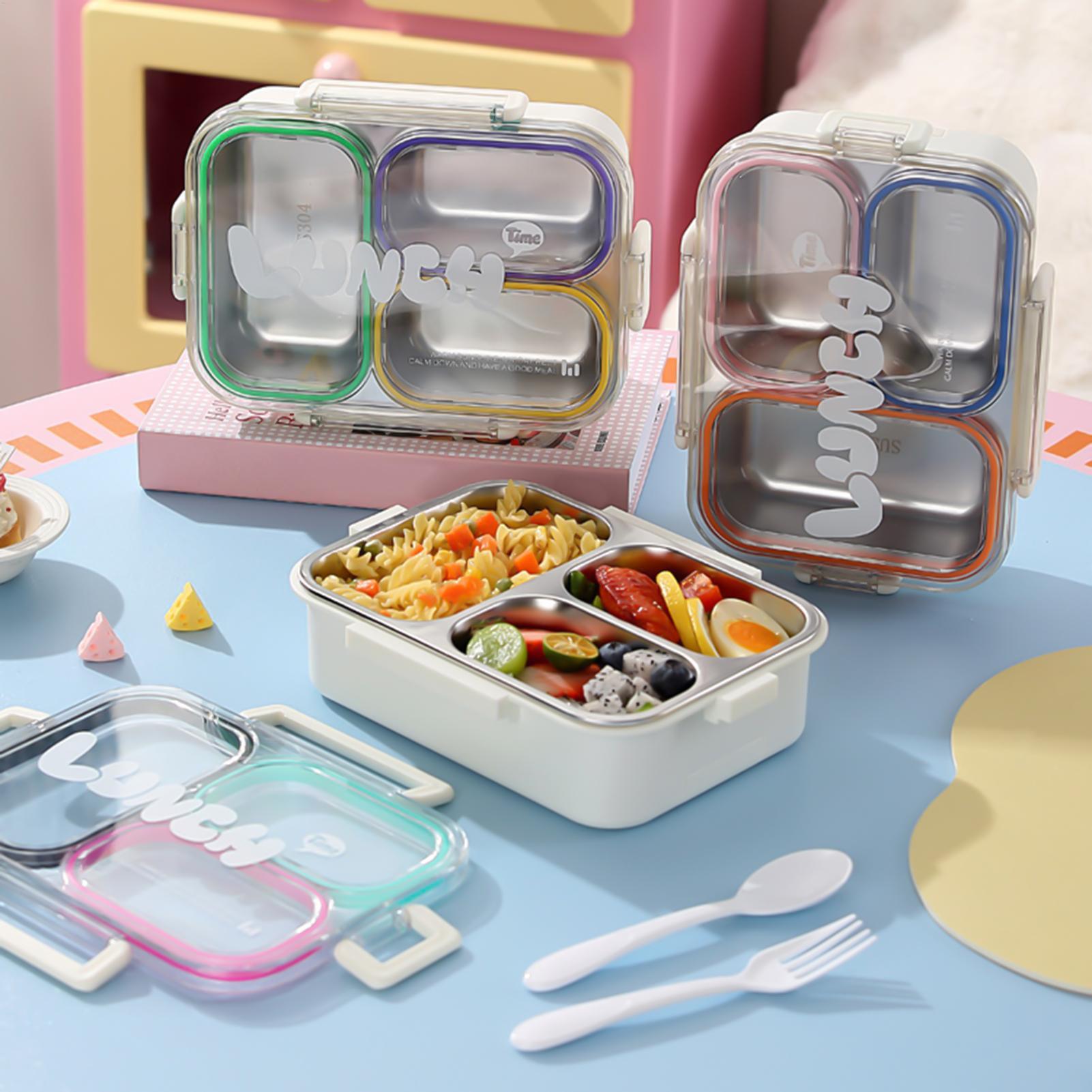 Food Storage Cabinet For Kitchen - Stainless Steel Lunch Box Divided Leak-proof