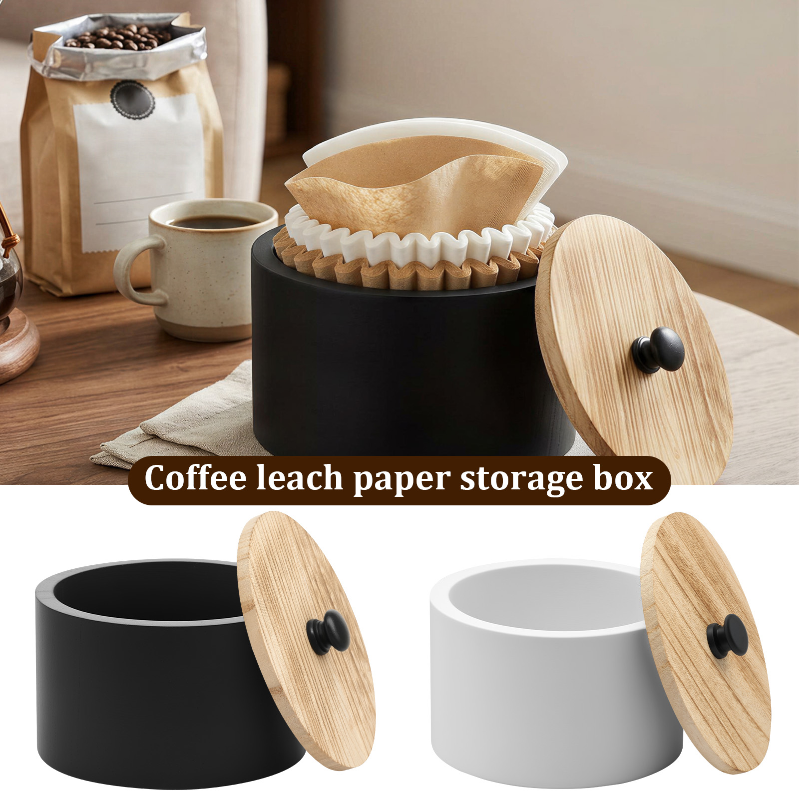 Food Storage Reusable Bags - Coffee Filter Holder Wooden Coffee Filter