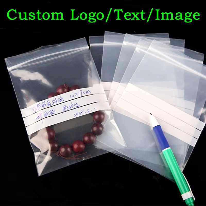 Food Storage No Plastic - 200PCS PE Clear Plastic Writing Ziplock