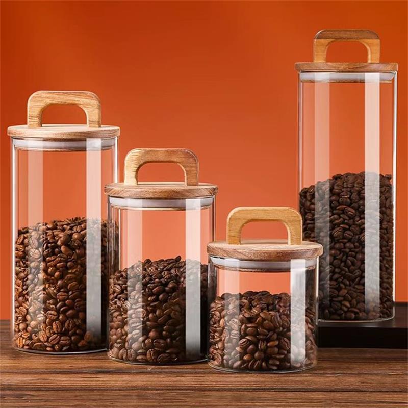 Glass Meal Prep Container - Clear Glass Jar with Bamboo Lid