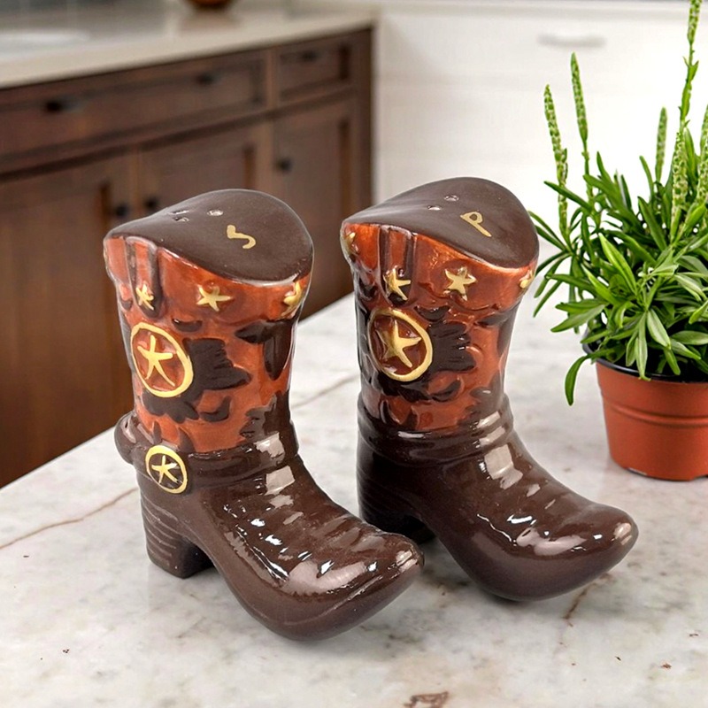 Food Storage Jars - Vintage Boots Ceramic Spice Jar Japanese