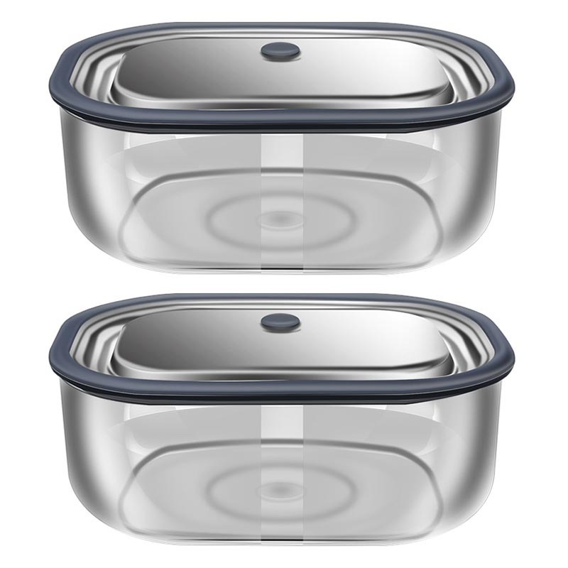 Glass Meal Prep Container - High Borosilicate Glass Rectangle Lunch Box