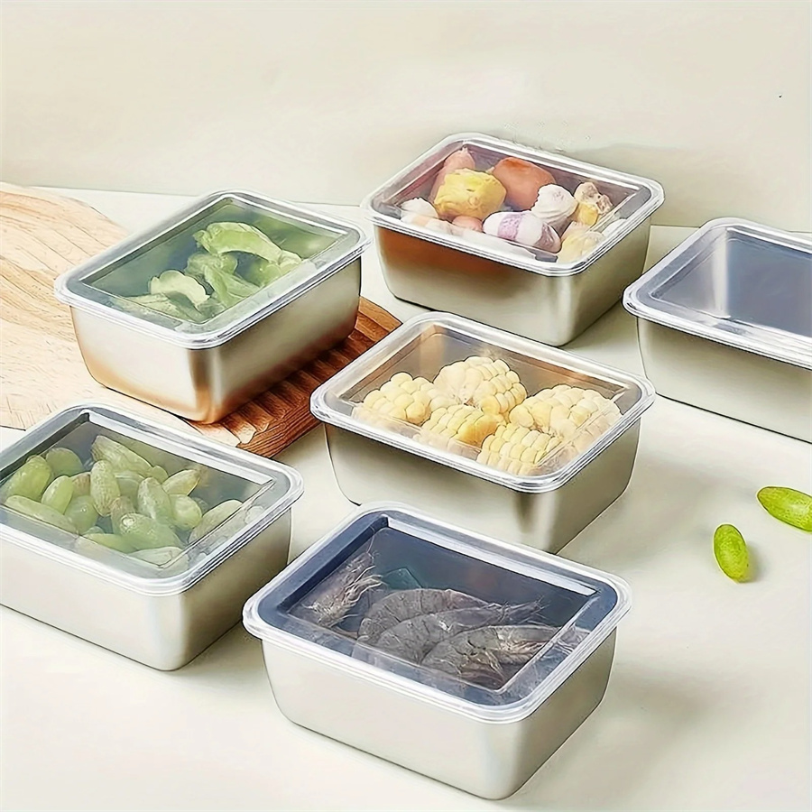 Food Storage Cupboard - 1/3/5pcs Stainless Steel Food Storage Box
