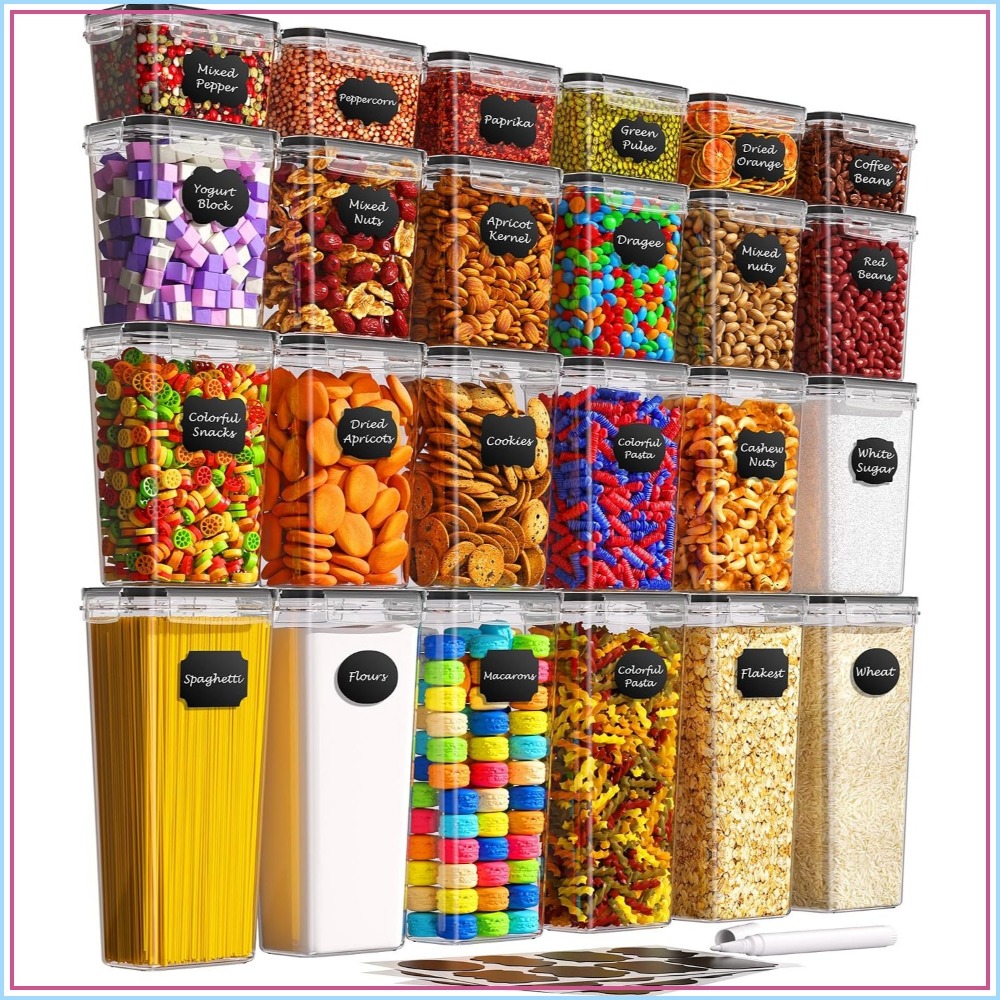 Food Storage Plastic Containers With Lids - 24 PCS Airtight Food Storage Containers