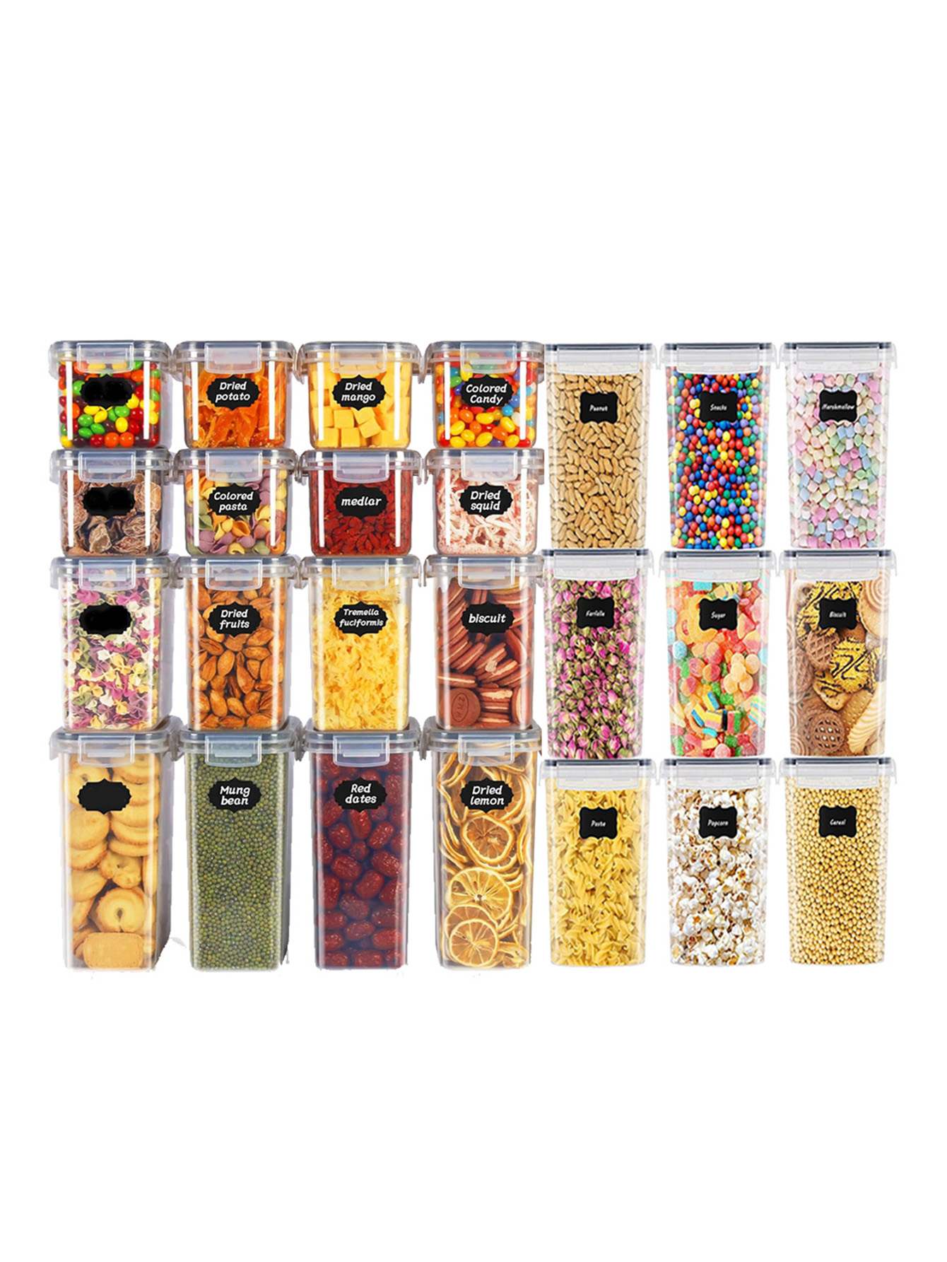 Food Storage Plastic Containers With Lids - 48pcs, Sealed Food Storage Containers with