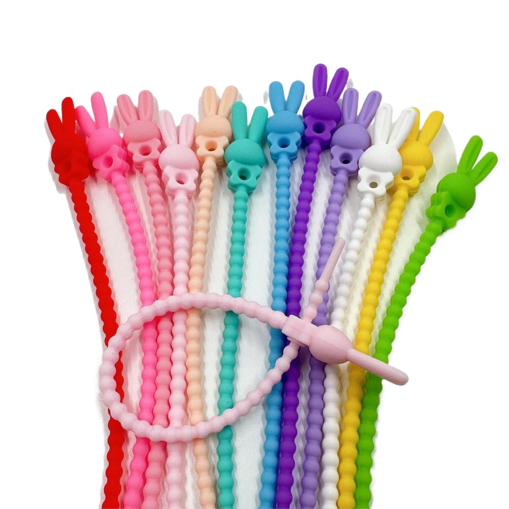 Food Storage Reusable Bags - 10Pcs Flower Star Silicone Cable Organizer