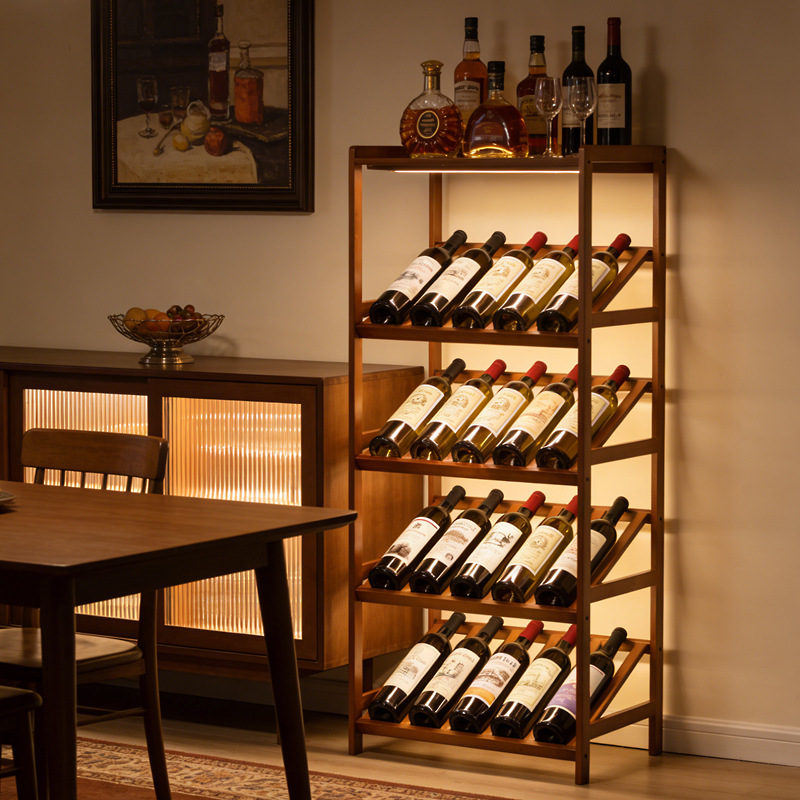 Food Storage Types - Light luxury high-end wine rack, retro