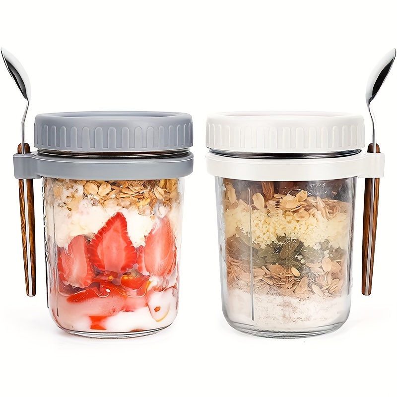 1pc/2pcs Glass Oatmeal Cup, Ov - Food Storage Jars recension och pris