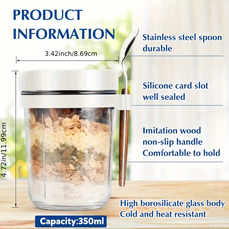 1pc/2pcs Glass Oatmeal Cup, Ov - Food Storage Jars recension och pris