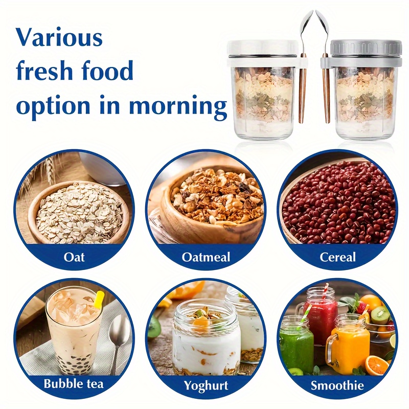 1pc/2pcs Glass Oatmeal Cup, Ov - Food Storage Jars recension och pris