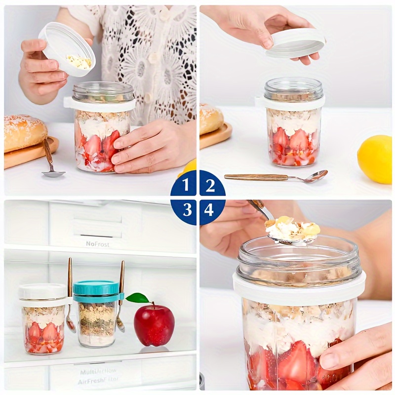 1pc/2pcs Glass Oatmeal Cup, Ov - Food Storage Jars recension och pris