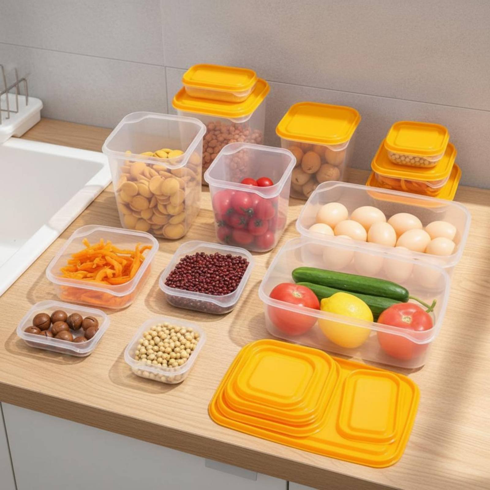 17 Pieces Fridge Storage Box S - Food Storage Plastic Containers With Lids recension och pris