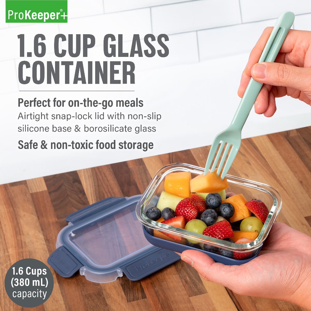 2 Pack 1.6 Cup Glass Food Stor - Glass Meal Prep Container recension och pris