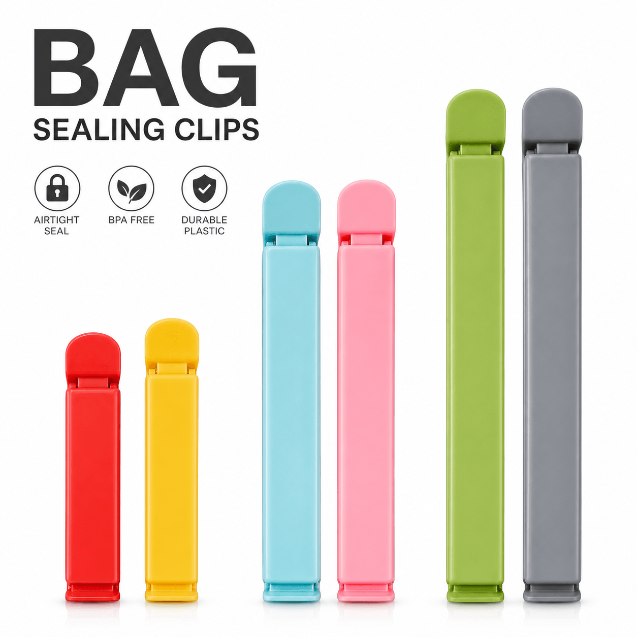 5 pcs Plastic Bag Sealing Clip - Food Storage Reusable Bags recension och pris