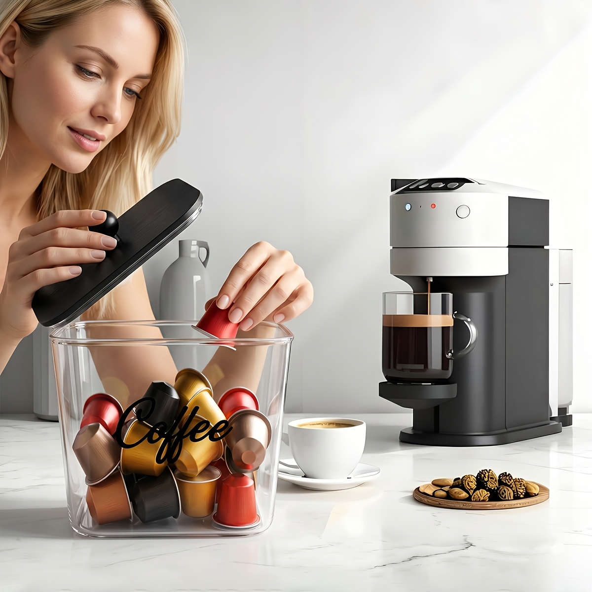 Coffee Pod Holder with Lids Pl - Food Storage Cabinet For Kitchen recension och pris
