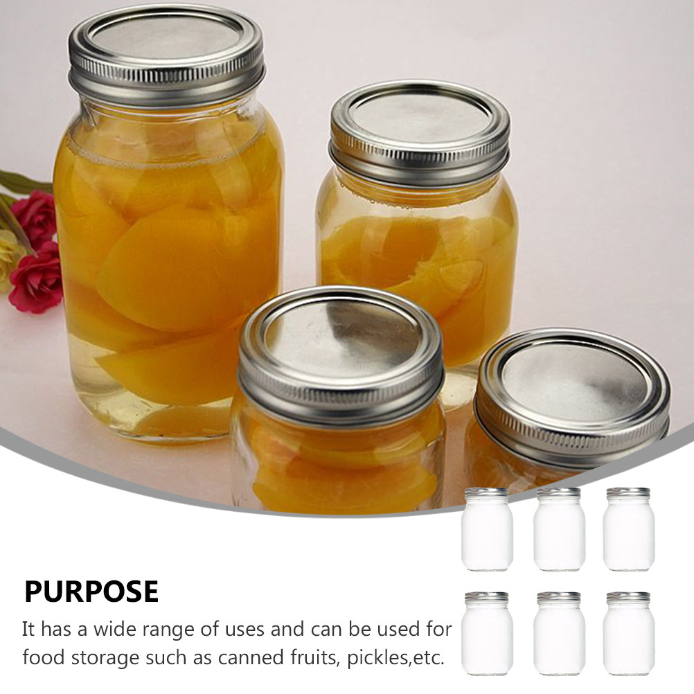 6Pcs Transparent Round Glass J - Food Storage Jars recension och pris