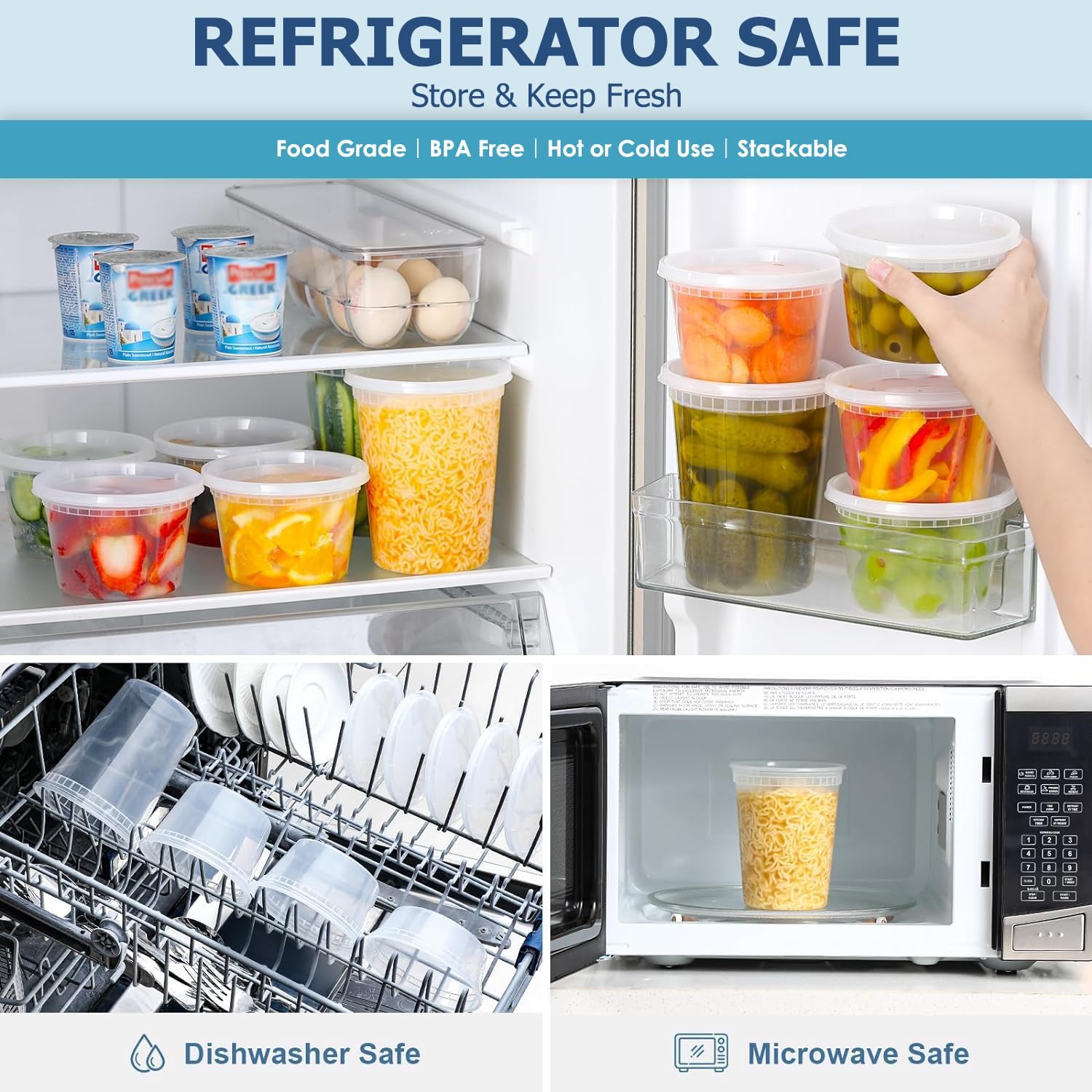 24pcs Deli Food Storage Contai - Food Storage Plastic Containers With Lids recension och pris