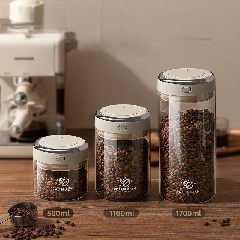500/1100/1700ml Coffee Beans V - Food Storage Containers Glass recension och pris