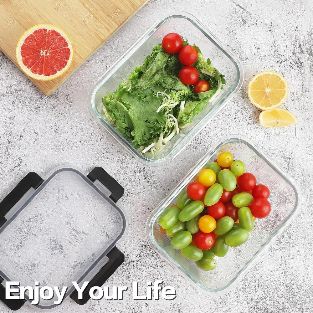 4-Piece 63oz Glass Food Storag - Glass Meal Prep Container recension och pris