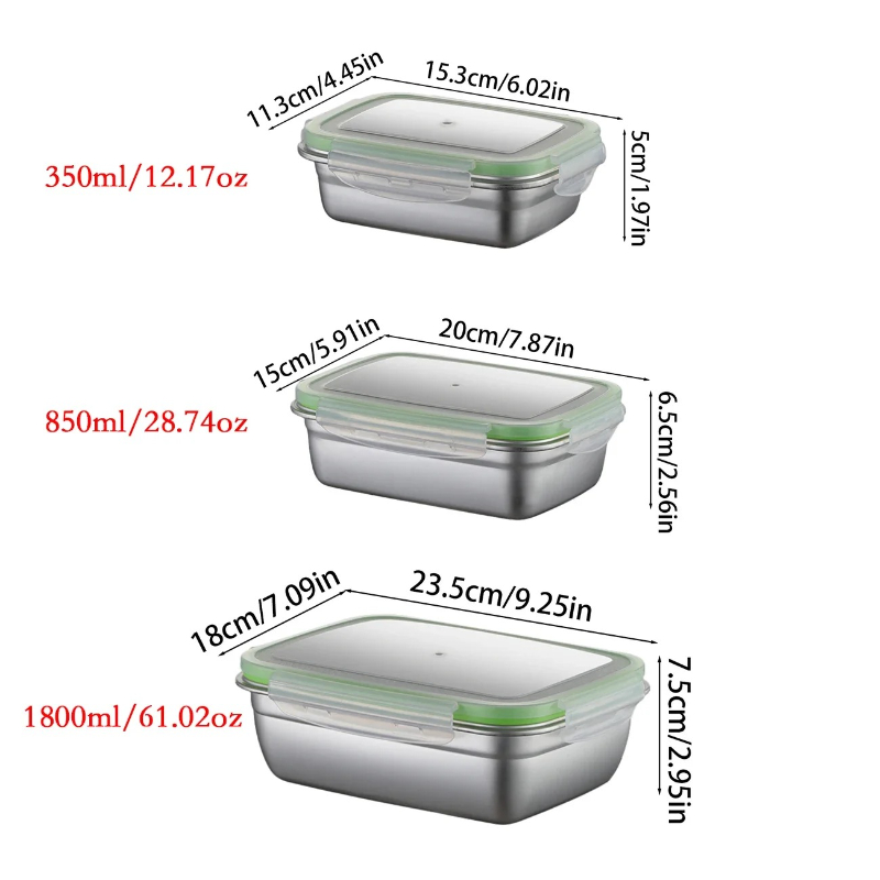 304 Stainless Steel Lunch Box  - Food Storage Cupboard recension och pris