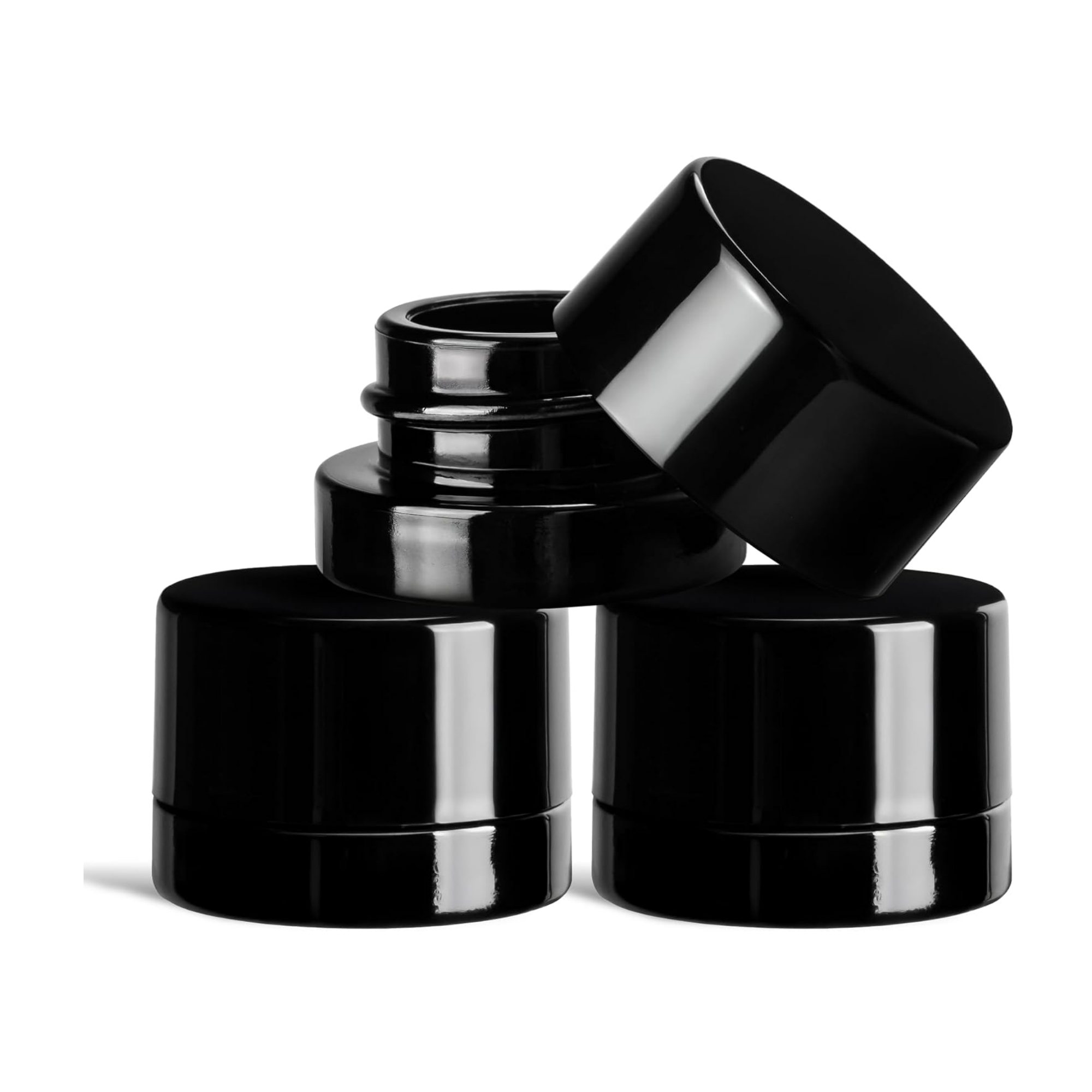 5ml Thick Black Glass Jars wit - Glass Meal Prep Container recension och pris
