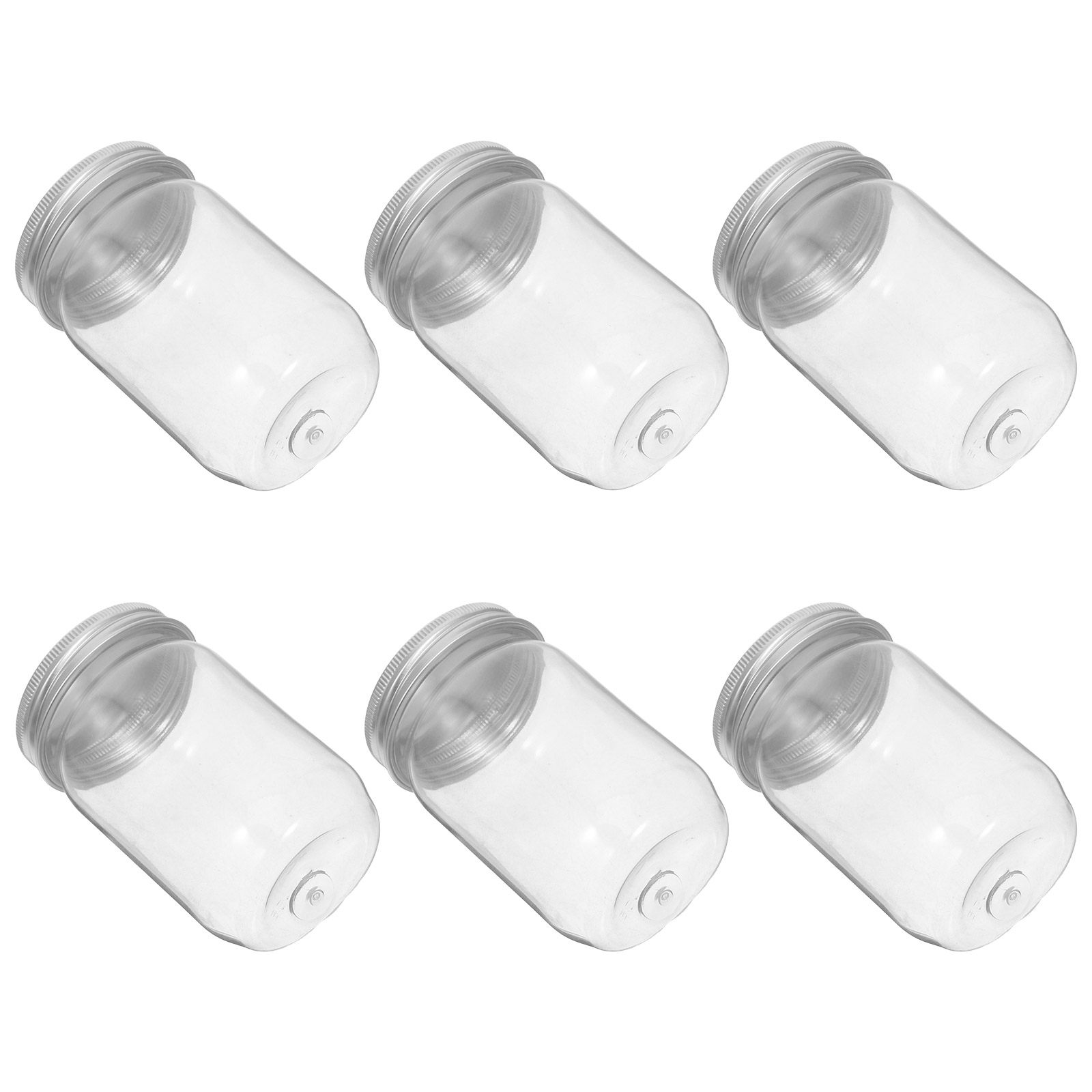 6Pcs Clear Plastic Mason Jars  - Food Storage Plastic Containers With Lids recension och pris
