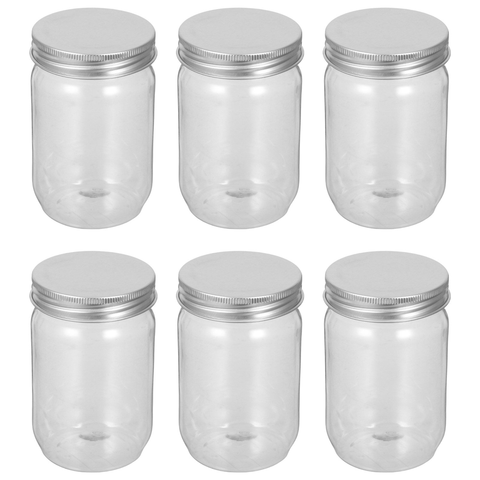 6Pcs Clear Plastic Mason Jars  - Food Storage Plastic Containers With Lids recension och pris