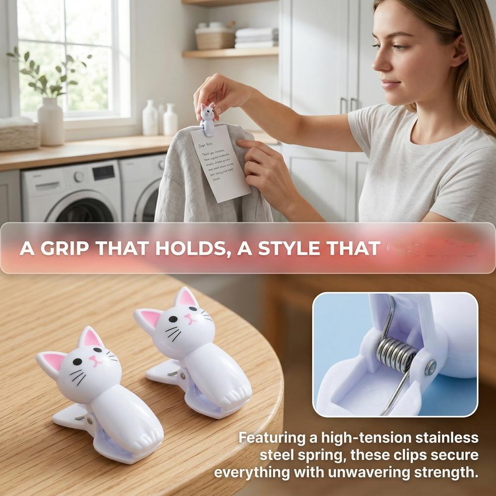 Cute Cat Shaped Bag Clips Reus - Food Storage Reusable Bags recension och pris