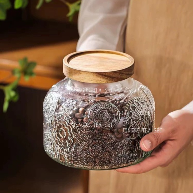 Embossed Glass Storage Jar Woo - Food Storage Containers Glass recension och pris