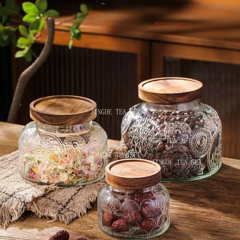 Embossed Glass Storage Jar Woo - Food Storage Containers Glass recension och pris
