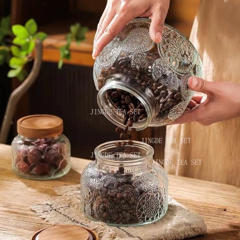 Embossed Glass Storage Jar Woo - Food Storage Containers Glass recension och pris