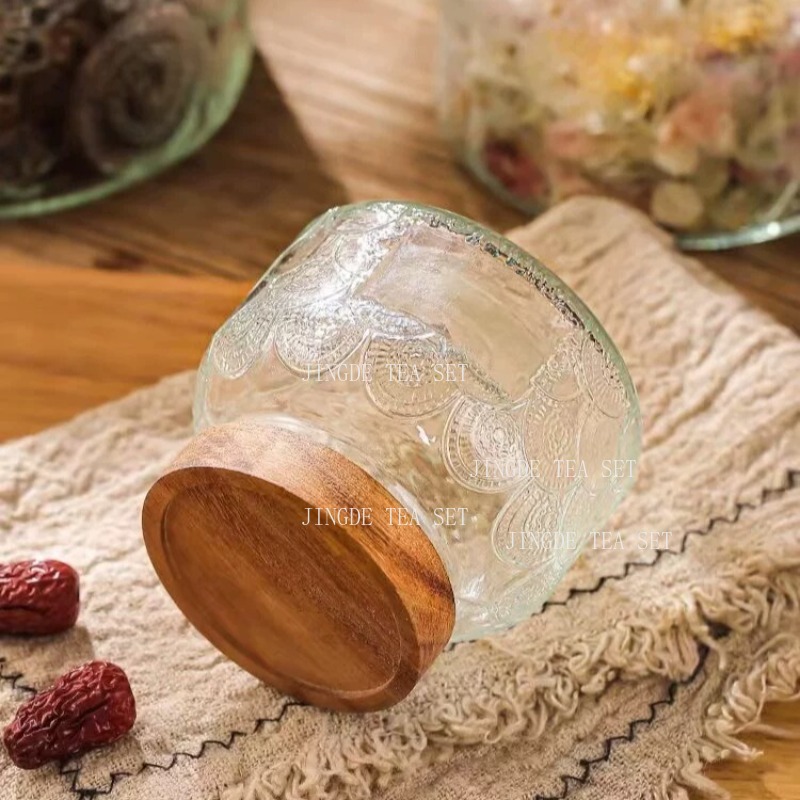 Embossed Glass Storage Jar Woo - Food Storage Containers Glass recension och pris