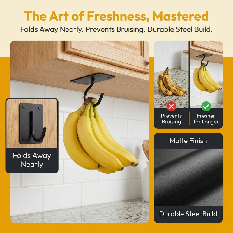 Black Metal Self-Adhesive Bana - Food Storage Cupboard recension och pris