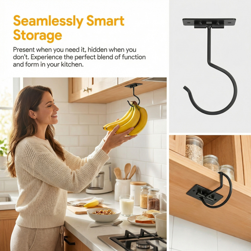 Black Metal Self-Adhesive Bana - Food Storage Cupboard recension och pris