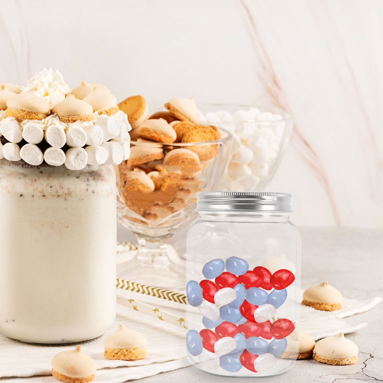 4Pcs Clear Plastic Mason Jars  - Food Storage Jars recension och pris