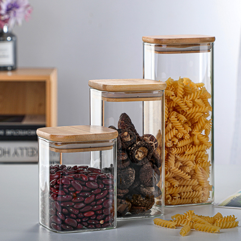 Bamboo Glass Tins Transparent  - Glass Meal Prep Container recension och pris